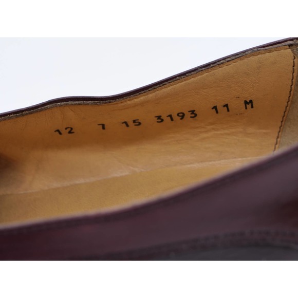 Johnston Murphy Tassel Loafer Mens 11 Burgundy Leather Kilt Brogue Dress Shoes - Picture 6 of 12